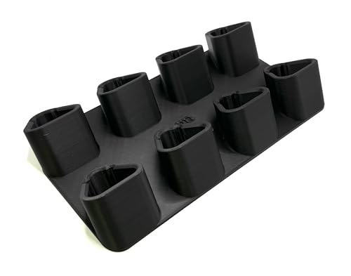 Portapilas-genérico-para-Milwaukee-M12---Compatible-con-baterías-Milwaukee-de-12-V---Admite-hasta-4-baterías---Montaje-en-pared---Fabricado-en-EE.-UU.-(Negro,-8-baterías)