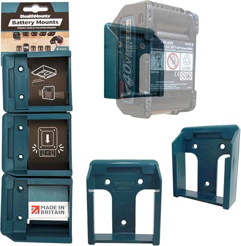 Portapilas-StealthMounts-Makita-de-40-V,-paquete-de-6,-azul,-plástico