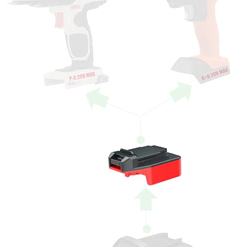 Adaptador-de-doble-herramienta-para-herramientas-Black+Decker-20-V-MAX-(no-18-V)-o-Porter-Cable-20-V-MAX-(no-18-V).-Compatible-con-batería-Milwaukee-M18-para-fuente-de-alimentación,-sin-función-de-carga.-Solo-1-adaptador.