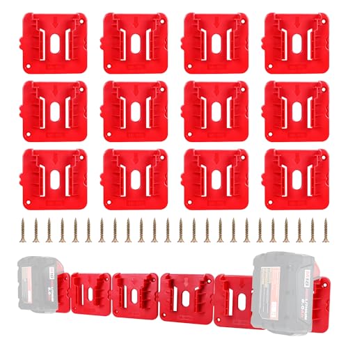GIPFTYAG---Paquete-de-12-soportes-de-batería-para-Milwaukee-M18-de-18-V,-compatible-con-M18-48-11-1815,-48-11-1828,-48-11-1850-y-48-11-1860-(con-24-tornillos,-sin-batería)