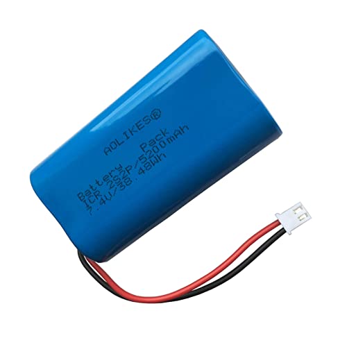 Batería-de-iones-de-litio-AOLIKES-de-7,4-V-y-5200-mAh,-recargable-con-conector-XH2.54-de-2-pines,-ideal-para-bricolaje,-18650-2S2P,-compatible-con-descarga-continua-de-3-C.