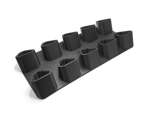 Portapilas-genérico-para-Milwaukee-M12---Compatible-con-baterías-Milwaukee-de-12-V---Admite-hasta-4-baterías---Montaje-en-pared---Fabricado-en-EE.-UU.-(Negro,-10-baterías)