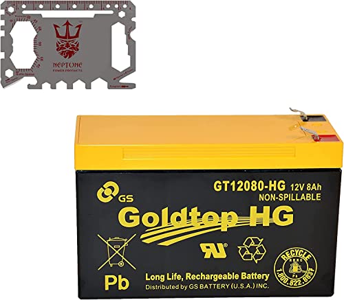 Herramienta-Neptune-46-en-1-de-acero-inoxidable-y-batería-de-repuesto-original-FiOS-nueva,-aprobada-por-el-fabricante-original-(OEM)-de-GS-Battery---GT12080-HG.-Reemplazo-premium-para-PX12072-HG:-1-herramienta-+-1-batería-(1-herramienta-y-1-batería).