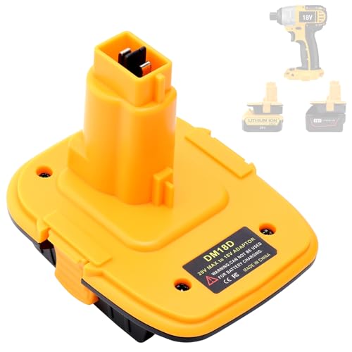 Convertidor-de-batería-DM18D-compatible-con-batería-Mil-waukee-M-18-de-18-V-y-compatible-con-baterías-de-iones-de-litio-DeWalt-de-20-V-máx.-para-herramientas-inalámbricas-XRP-de-18-V-(taladros,-lijadoras,-etc.).-Reemplaza-el-adaptador-DCA1820.