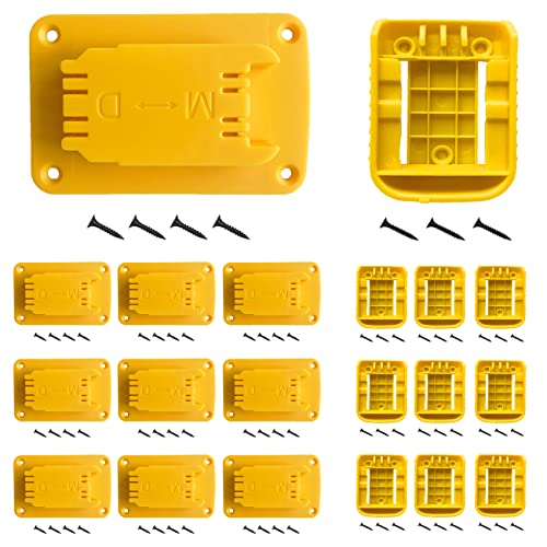 Portaherramientas-SKCMOX,-soporte-para-batería,-para-taladro-a-batería-Dewalt-de-20-V,-color-amarillo,-10-portaherramientas-y-10-portapilas.
