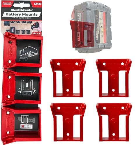 Soporte-de-batería-StealthMounts-compatible-con-Milwaukee-M18-(paquete-de-4)---Soportes-de-batería-rojos-|-Fabricado-en-el-Reino-Unido