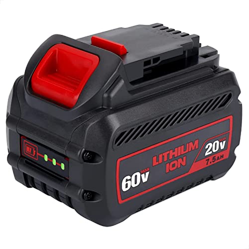 Batería-de-repuesto-DCB606-de-20-V/60-V-y-7500-mAh-para-Dewalt-Flexvolt-20-V/60-V-MAX,-batería-de-iones-de-litio-DCB606,-DCB609,-DCB612,-DCB205,-DCB208-y-DCB230,-compatible-con-herramientas-eléctricas-inalámbricas-Dewalt-de-20-V/60-V/120-V.