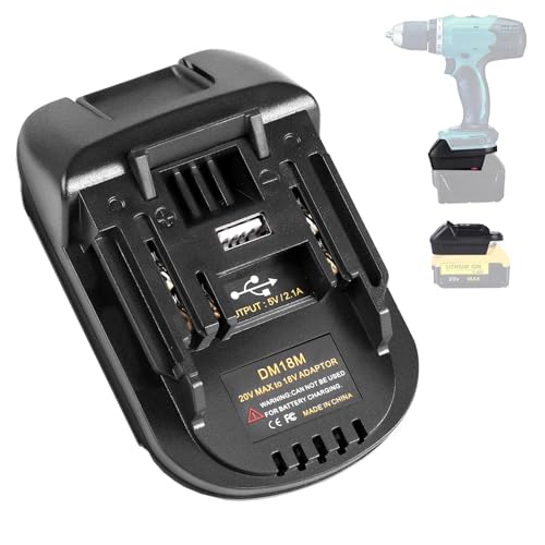 Adaptador-de-batería-Fybemax-DM18M-para-herramientas-Makita-de-18-V,-Dewalt-de-20-V-y-Milwaukee-M18,-puerto-de-carga-USB