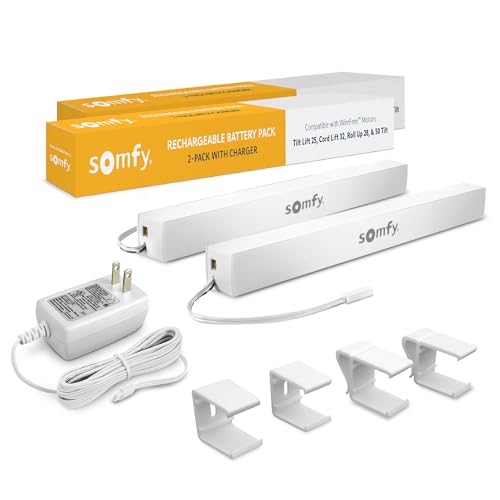 Paquete-de-2-baterías-recargables-Somfy-con-cargador---Persianas,-estores-y-cortinas-eléctricas---Larga-duración,-fácil-instalación---Incluye-clips-de-montaje-en-pared---N.°-9021217,-N.°-9025166