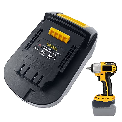 Adaptador-de-batería-Fybemax-MIL18DL-para-batería-Milwaukee-18V-M18,-compatible-con-herramientas-Dewalt-18V-20V-Max-XR-(solo-adaptador)