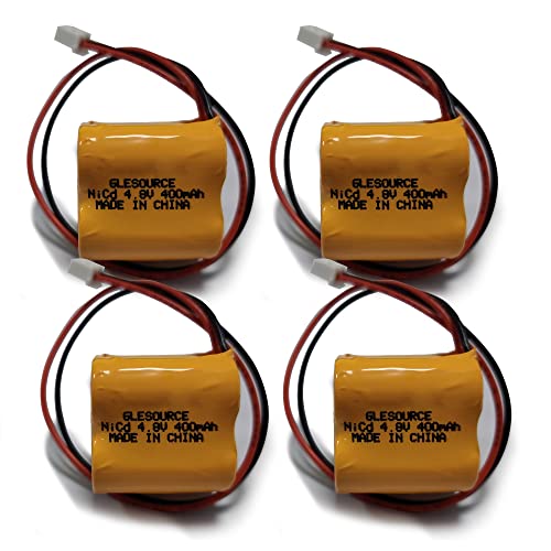 GLESOURCE-(paquete-de-4)-Batería-de-repuesto-de-Ni-CD-de-4,8-V-para-MK-Power-MH29673,-CUSTOM-196,-Dantona-BL93NC484,-BST-D-2/3AA400MAH,-OSA162-ANIC1361,-luz-de-emergencia-para-señal-de-salida