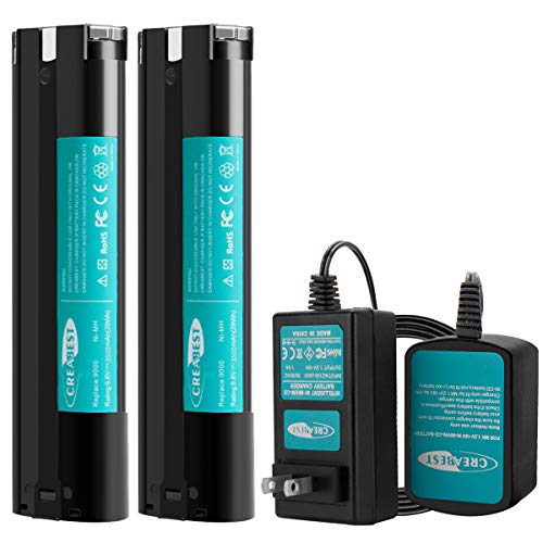 CREABEST---Paquete-de-2-baterías-nuevas-de-Ni-MH-de-9,6-V-y-3500-mAh,-compatibles-con-Makita-9000,-9001,-9002,-9033,-9600,-96003,-193890-9,-192696-2-y-632007-4.-Incluye-un-cargador-de-batería-Ni-MH/Ni-CD-de-1,2-V-a-18-V.