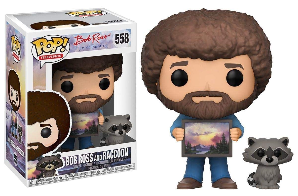 Funko Pop! TV: Bob Ross - Bob Ross with Raccoon (Styles May Vary) Collectible Figura