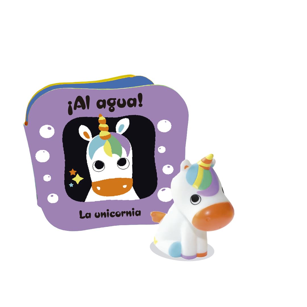 Libro: ¡Al agua! - La unicornia: Un libro de baño para bebés de 0 a 3 años (incluye un cuento y un muñequito SIN AGUJERO para jugar en la bañera) (Pequeñas manitas)