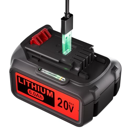 Powerextra-【Salida-USB-A】-Batería-de-repuesto-LBXR20-de-20-V-y-6,0-Ah-compatible-con-Black-and-Decker,-batería-de-iones-de-litio-de-20-V-LBXR20-OPE-LBXR2020-LBX20-LBX4020-LBXR20B-LB2X4020-OPE-con-indicador-LED