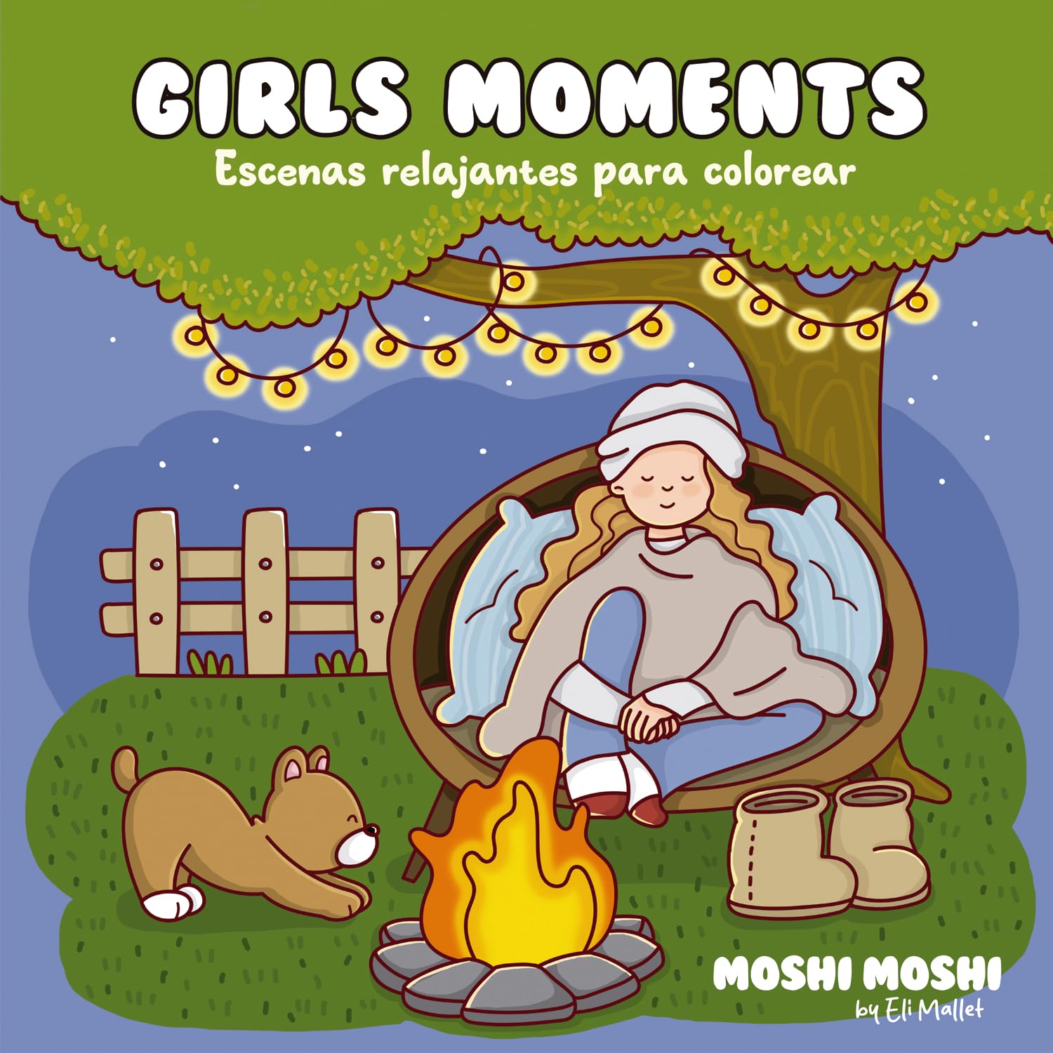 Libro: Girls moments - Escenas relajantes para colorear ("Moshi Moshi")