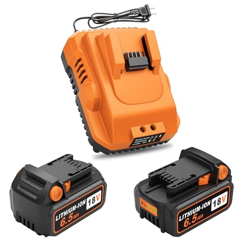 Batería-Komifolen-de-18-V-y-6,5-Ah-y-cargador-de-18-V-compatible-con-baterías-Milwaukee-m18-48-11-1820,-48-11-1830,-48-1840,-48-11-1850-y-48-11-1860-(naranja)