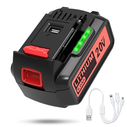 【Carga-USB-C】Reemplazo-de-batería-de-litio-de-20-V-y-6,0-Ah-para-Black-and-Decker-de-20-V,-para-aspiradora-de-varilla-inalámbrica-BLACK+DECKER-Powerseries-+,-Extreme,-LB20-LBX20-LBXR20-con-indicador-LED-y-puerto-USB