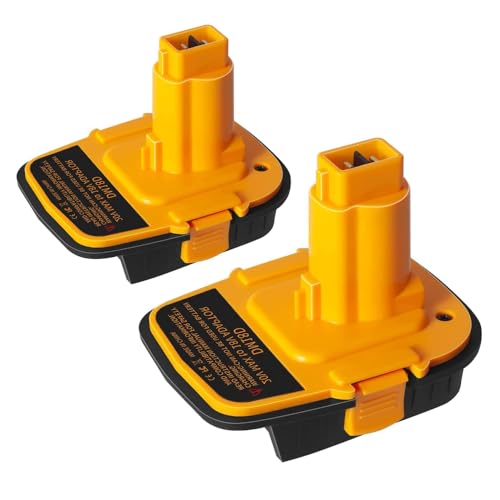 Adaptador-de-batería-ADPLIFE-DM18D-con-USB,-compatible-con-herramientas-Dewalt-de-18-V.-Convierte-baterías-de-litio-DeWalt-de-20-V-y-Milwaukee-M18-a-baterías-de-NiCad-y-NiMH-(2-unidades)