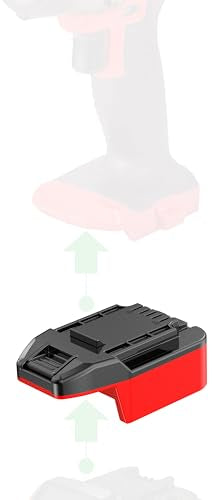 Adaptador-para-herramientas-Bauer-de-20-V:-compatible-con-baterías-Milwaukee-M18-RED-(no-V-18),-sin-función-de-carga,-rojo-negro,-solo-1-adaptador.