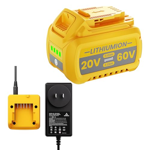 Batería-de-repuesto-DCB609-de-9,0-Ah,-20-V/60-V,-para-Dewalt-20-V/60-V-Max-y-cargador-compatible-con-baterías-de-litio-DCB609,-DCB606,-DCB612,-DCB206,-DCB205,-DCB204,-DCB203-y-DCB201.