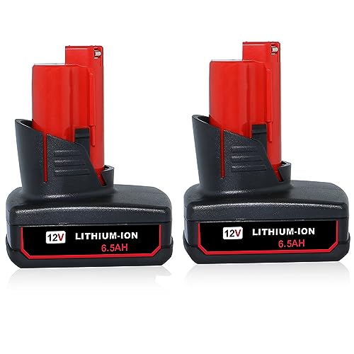 Batería-SKYON-de-12-V-y-6,5-Ah-para-M-12-Lithium-48-11-2460-XC6.0-Ah,-48-11-2450-XC5.0-Ah-y-48-11-2440-XC4.0-Ah,-compatible-con-herramientas-eléctricas-Milwaukee-(paquete-de-2)