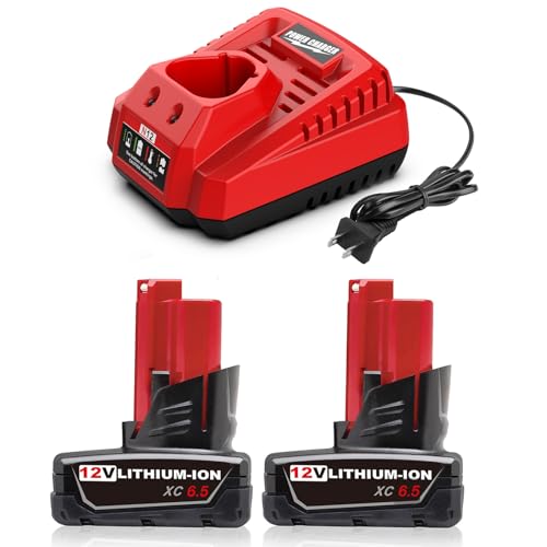 Paquete-de-2-baterías-y-cargador-Powilling-de-12-V-y-6,5-Ah-para-Milwaukee-M12,-compatible-con-baterías-Milwaukee-M12-de-12-V-48-11-2401-y-48-11-2402