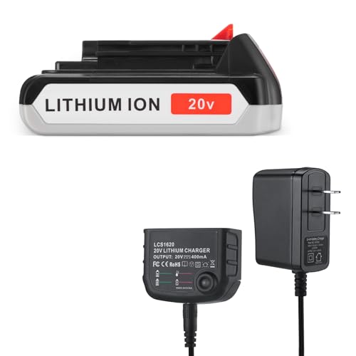 Batería-de-repuesto-3.0-con-cargador-compatible-con-Black-and-Decker-20-V,-batería-y-cargador-de-20-voltios-máx.,-iones-de-litio-LBXR20-LB20-LBXR2020-OPE-LBXR20B-2-LB2X4020-2