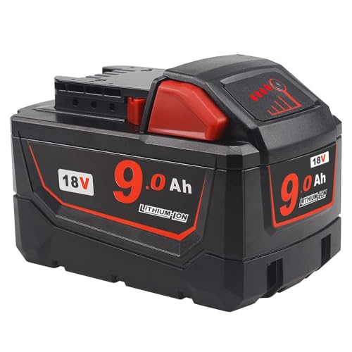 Batería-de-repuesto-ZLWAWAOL-de-18-V-y-9-Ah-compatible-con-Milwaukee-18-V-9000-mAh-48-11-1820-48-11-1850-48-11-1828-48-11-10,-herramientas-eléctricas-inalámbricas-con-batería-de-iones-de-litio.