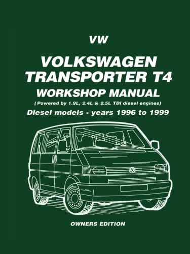 Libro: VW Volkswagen Transporter T4 Workshop Manual Diesel Models 1996-1999: Owners Manual: Diesel Models - Years 1996 to 1999