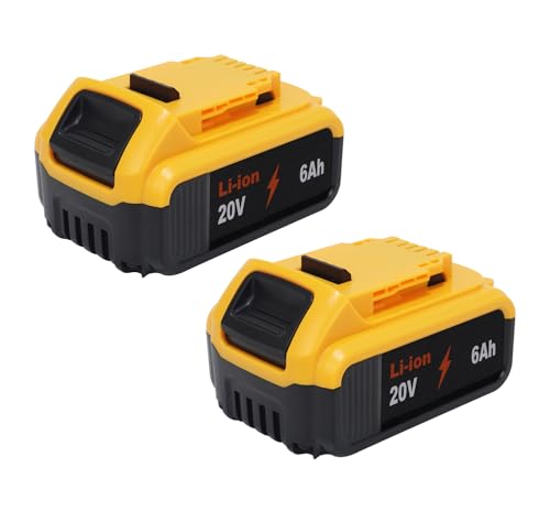 SFMAKDZ-【Paquete-de-2-baterías-de-litio-DeWalt-de-20-V-y-6-Ah】-Baterías-recargables-duales-de-alta-capacidad-con-indicador-LED,-compatibles-con-herramientas-y-cargadores-DeWalt-20-V-MAX-(DCB200/DCB204/DCB206,-etc.)