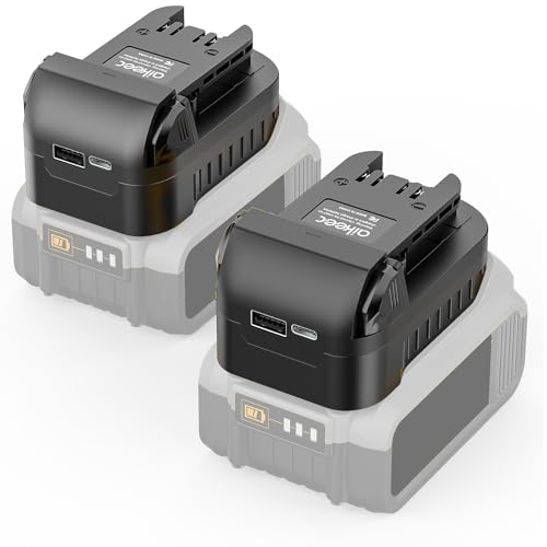 Adaptador-de-batería-DeWalt-compatible-con-Milwaukee,-compatible-con-DeWalt-18-V/20-V-Max.-Herramientas-eléctricas-inalámbricas-Milwaukee-de-18-V.-Puertos-USB-tipo-C-(paquete-de-2).