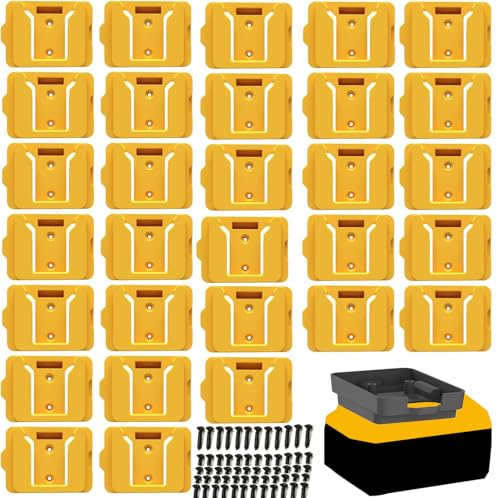 Soportes-de-batería-Gijok-para-base-de-montaje-Dewalt-de-20-V,-aptos-para-20-V-y-60-V-(sin-batería),-paquete-de-20,-soportes-de-base-de-batería-aptos-para-baterías-DCB200,-DCB203,-DCB205-y-DCB206-(amarillo)