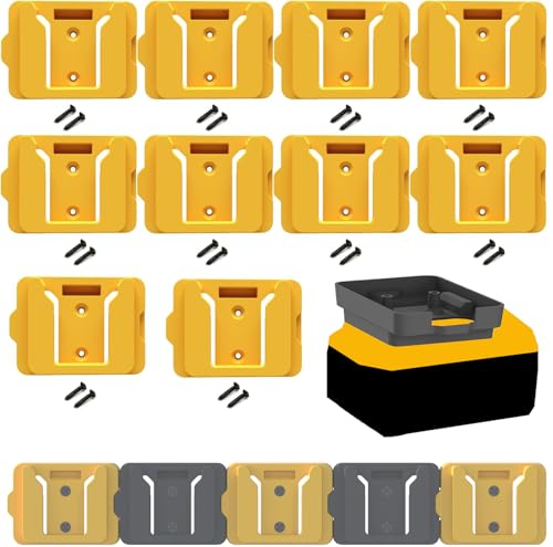 Soportes-de-batería-Gijok-para-base-de-montaje-Dewalt-de-20-V,-compatibles-con-baterías-de-20-V-y-60-V-(sin-batería),-paquete-de-10,-compatibles-con-baterías-DCB200,-DCB203,-DCB205-y-DCB206-(amarillo)