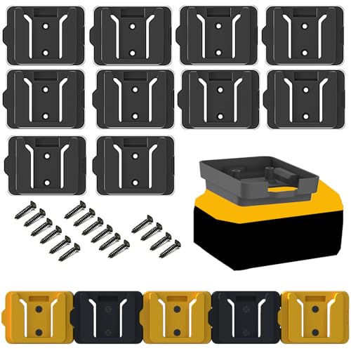 Soporte-de-batería-Gijok-compatible-con-soporte-de-batería-DeWalt-de-20-V,-herramienta-de-garaje-para-baterías,-para-herramientas-DeWalt-de-20-V,-soporte-de-gancho-para-exhibición-en-la-pared-(10-unidades,-negro)