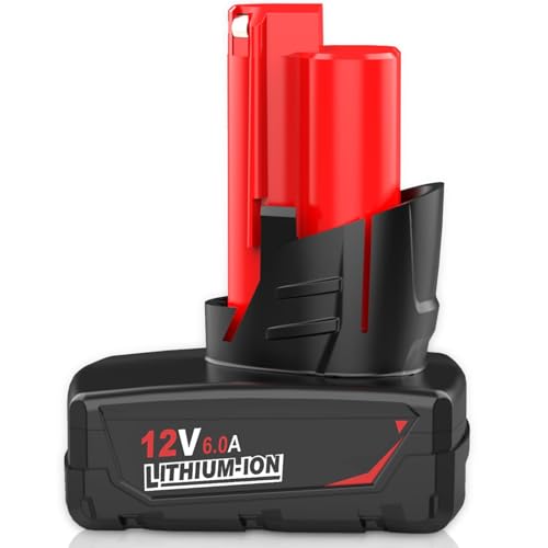 Batería-de-litio-de-repuesto-de-12-V-y-6,0-Ah,-compatible-con-las-baterías-Milwaukee-de-12-V-48-11-2430,-48-11-2420,-48-11-2425,-48-11-2401,-48-11-2402,-48-11-2440-y-48-11-2460-(roja)