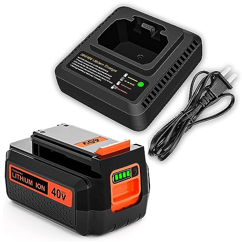 Batería-de-repuesto-LBX2540-de-3000-mAh-para-Black-and-Decker-de-iones-de-litio-de-40-V-+-cargador-LCS36/LCS40-compatible-con-Black-and-Decker-de-40-V-(LBX2540,-LBX1540,-LBX2040)