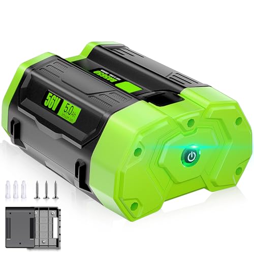 Batería-de-repuesto-mejorada-Supowill-de-56-V-y-5,0-Ah-para-EGO-56-V-(BA2800,-BA1400,-BA1400T,-BA2800T).-Compatible-con-cortadoras-de-césped-y-herramientas-de-exterior-EGO-56-V-Power+.-Duración-4-veces-mayor-y-soporte-para-batería-(verde).