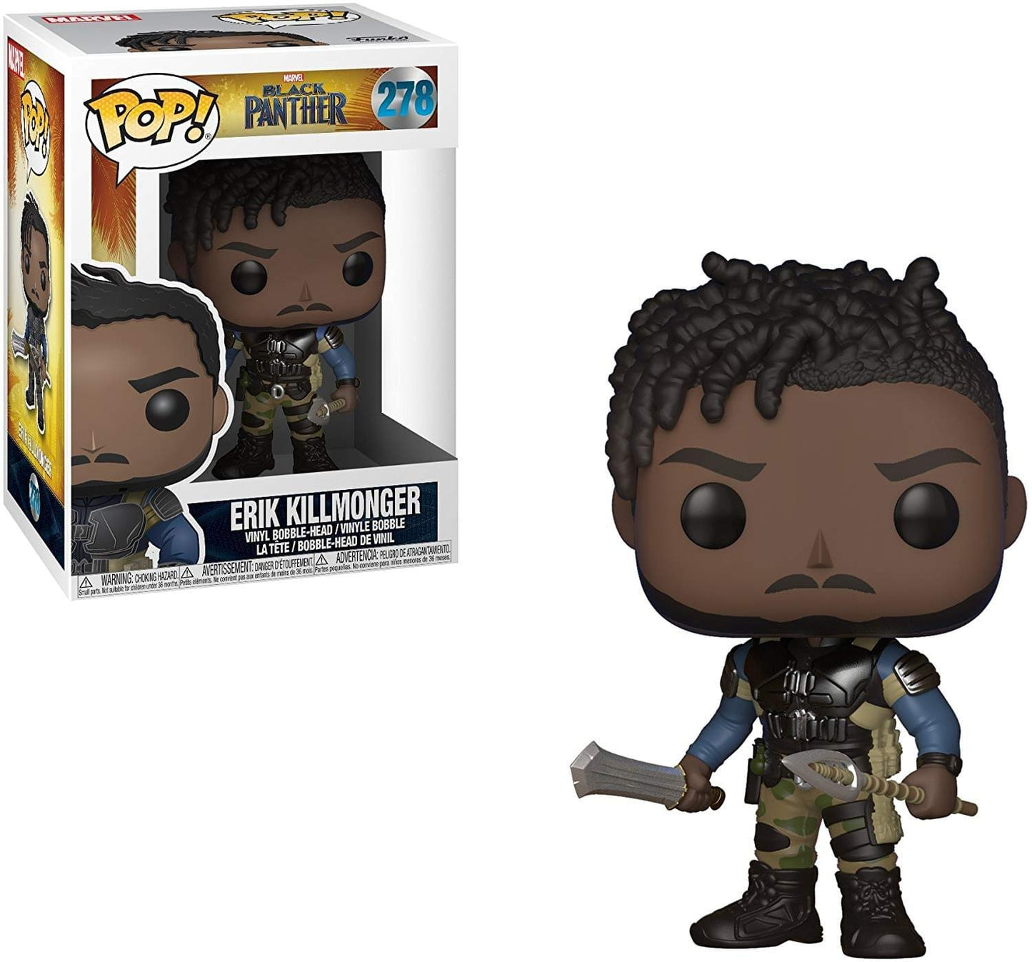 Funko Pop! Marvel: Black Panther Movie-Erik Killmonger (Styles May Vary) Collectible Figura
