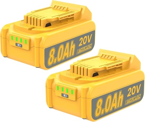 JUNWOOD---Paquete-de-2-baterías-de-repuesto-de-8000-mAh-para-Dewalt-20-V-Max,-batería-de-litio-DCB200-de-20-voltios,-compatible-con-XR-DCB200-DCB201-DCB203-DCB204-DCB206-DCB207,-herramientas-inalámbricas-de-las-series-DCD/DCF/DCG