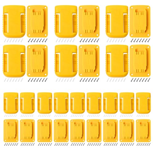 Portaherramientas-de-30-pasos-y-soporte-de-batería-para-taladro-de-batería-Dewalt-de-20-V,-colgador-de-pared,-estante-de-almacenamiento-para-Milwaukee-M18-(amarillo)