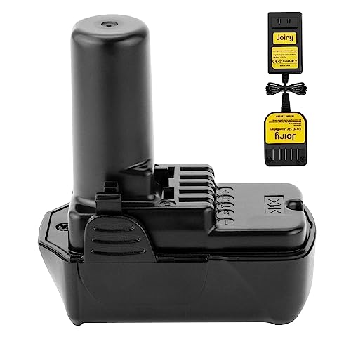 Batería-de-iones-de-litio-de-repuesto-Joiry-de-10,8-V-12-V-y-2500-mAh-con-cargador,-compatible-con-Hitachi-BCL1015,-BCL1015S,-331065,-329369,-329370,-329371-y-329389-(paquete-de-1-+-cargador)