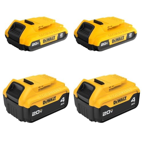Batería-de-iones-de-litio-DEWALT-20V-MAX,-2-Ah-y-4-Ah,-paquete-de-4,-indicador-de-carga-LED-(DCB324-4)