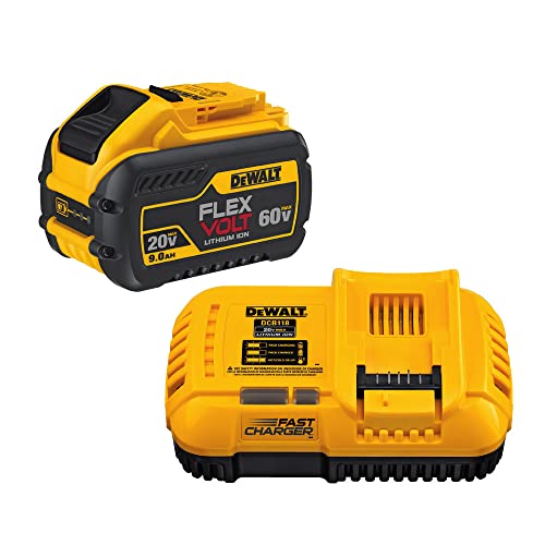 Batería-de-litio-DEWALT-60V-MAX*-FLEXVOLT-con-cargador,-9-Ah-(DCB118X1)