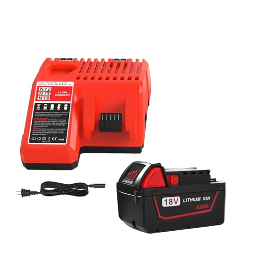 Battboozter---Reemplazo-para-batería-y-cargador-Milwaukee-M18-de-6.0-Ah,-compatible-con-herramientas-eléctricas-inalámbricas-Milwaukee-M18,-batería-de-litio-de-18-V-(48-11-1850,-48-11-1840-y-48-11-1860)