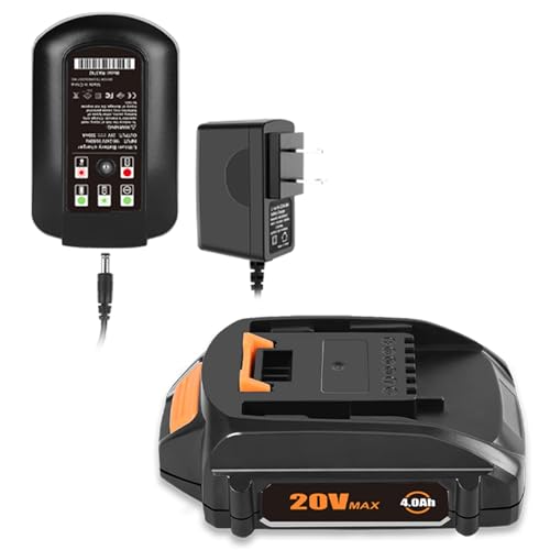 Kit-de-batería-y-cargador-SKYON-de-4,0-Ah-y-20-V:-compatible-con-herramientas-Worx-PowerShare-de-20-V-y-cargador-WA3742