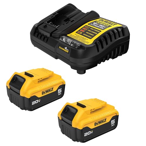 Batería-de-iones-de-litio-DEWALT-20V-MAX-(paquete-de-2)-y-cargador,-5.0-Ah,-kit-de-arranque-(DCB205-2c)