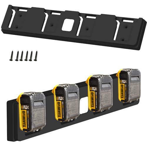 Soporte-de-batería-Kryptholder-compatible-con-Dewalt,-herramientas-para-Dewalt-de-20-V,-soporte-de-4-ranuras-para-batería-de-garaje,-herramientas-compatibles-con-Dewalt-de-20-V,-soporte-de-gancho-para-exhibición-de-pared