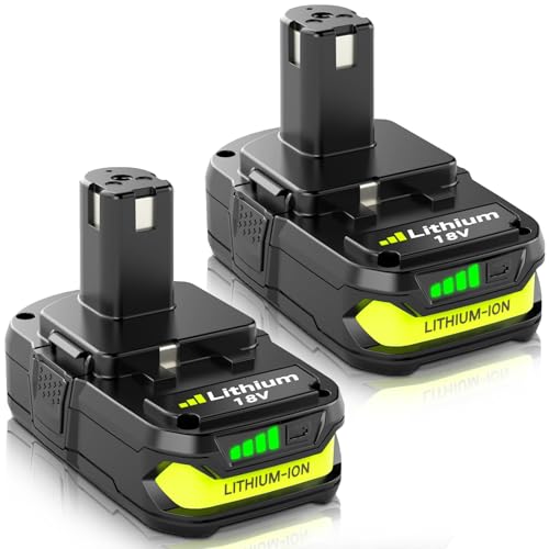 2-paquetes-de-baterías-de-litio-de-repuesto-P108-de-3,0-Ah,-compatibles-con-baterías-Ryobi-de-18-V-P102,-P103,-P104,-P105,-P107,-P108,-P109,-P190-y-P122-para-herramientas-eléctricas-inalámbricas-de-18-V-(verde)
