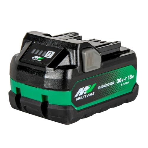 Batería-de-iones-de-litio-Metabo-HPT-18-V/36-V-MultiVolt,-5,0-Ah/2,5-Ah,-resistente-al-agua-y-a-los-impactos,-indicador-de-nivel-de-combustible-de-4-etapas,-compatible-con-todas-las-herramientas-de-18-V-y-36-V,-diseño-ligero,-garantía-de-2-años,-380083M